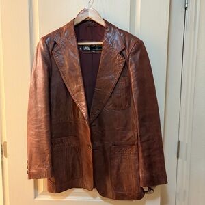 Saint Arnava Vintage Brown Leather Blazer
